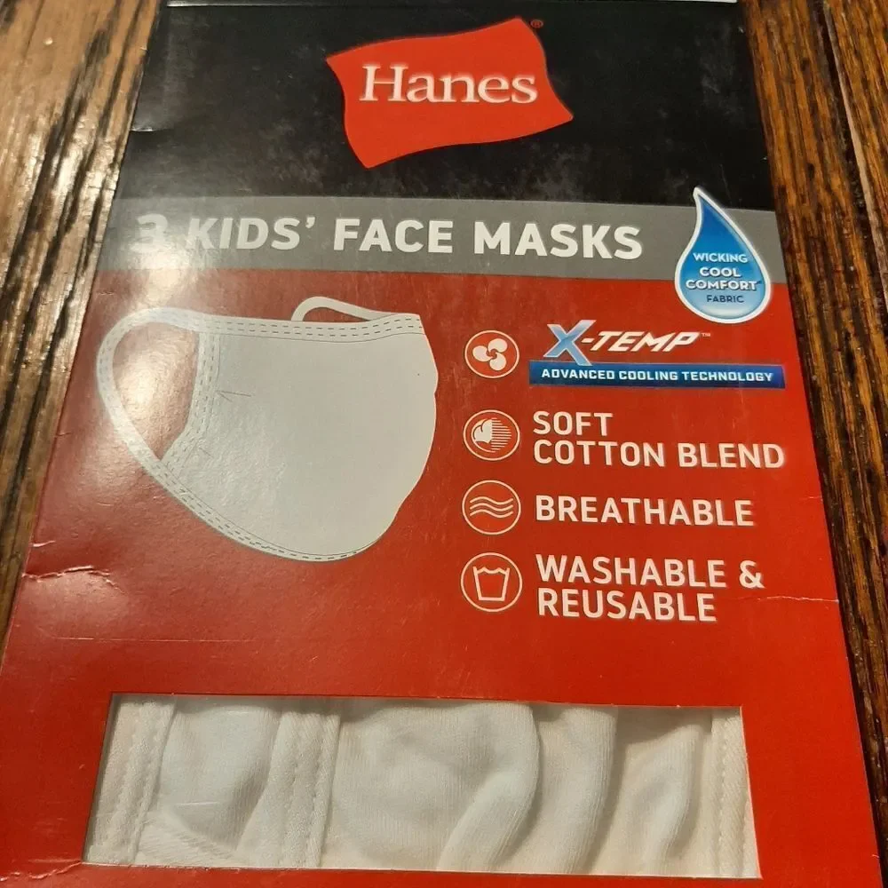 New NINE Hanes X-Temp Kids 5-12 Facemasks- 6 Pink 3 White Cooling Techno…